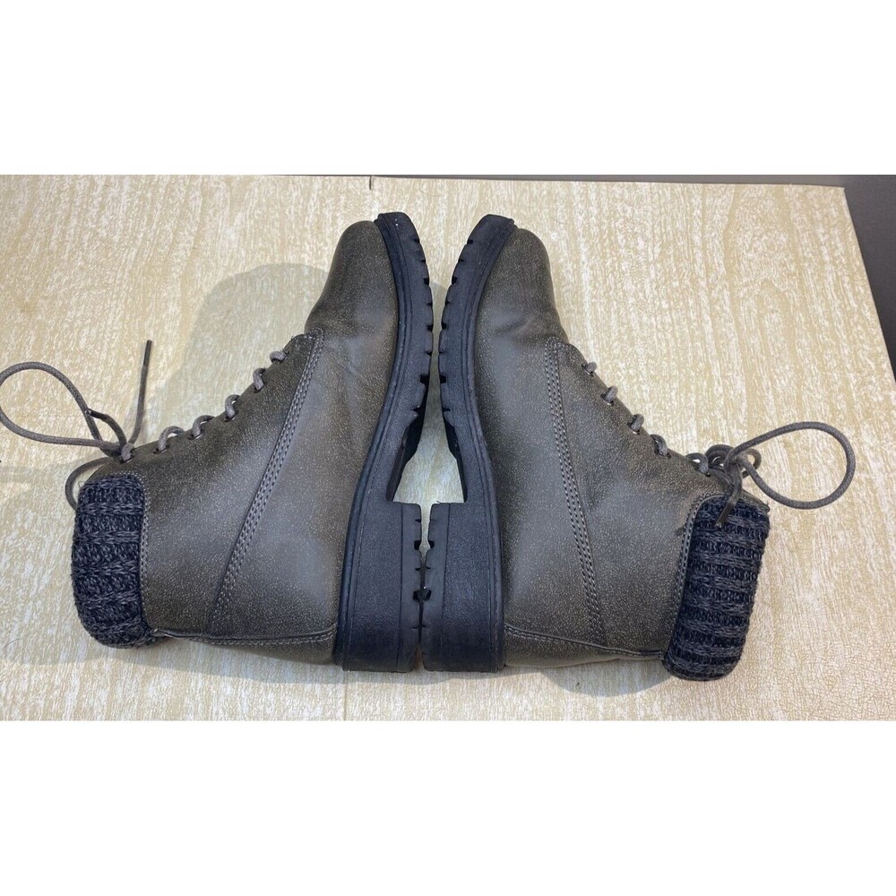 Gray Blue Suede Shoes Brand Boots Women's Size 6 w/ Sweater top Lace-up Hiking - Picture 6 of 8